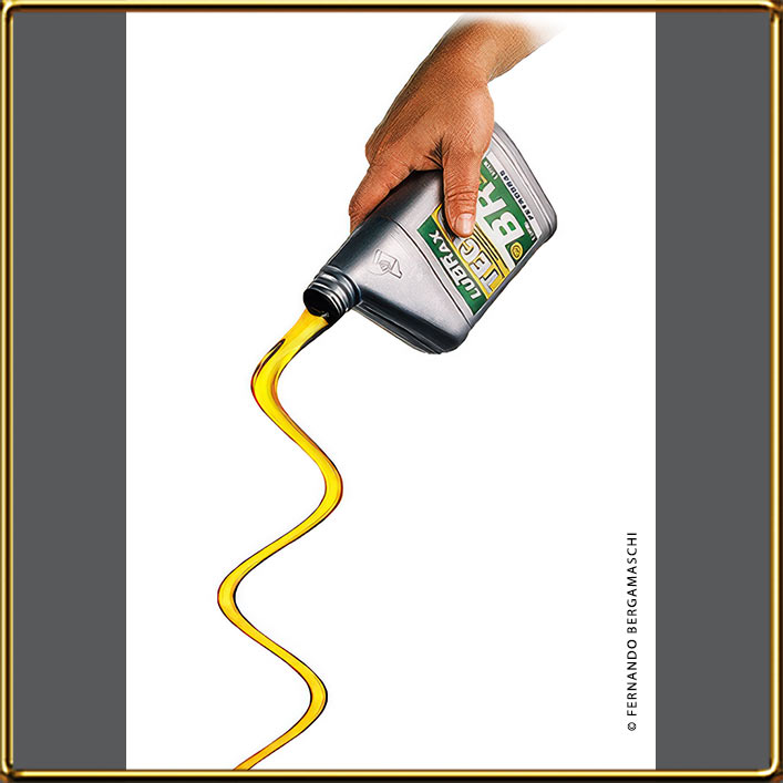 Automotive can of oil BR, with oil spill